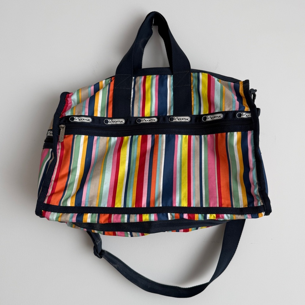 Lesportsac Navy-Trim Multicolor Striped Travel Tote